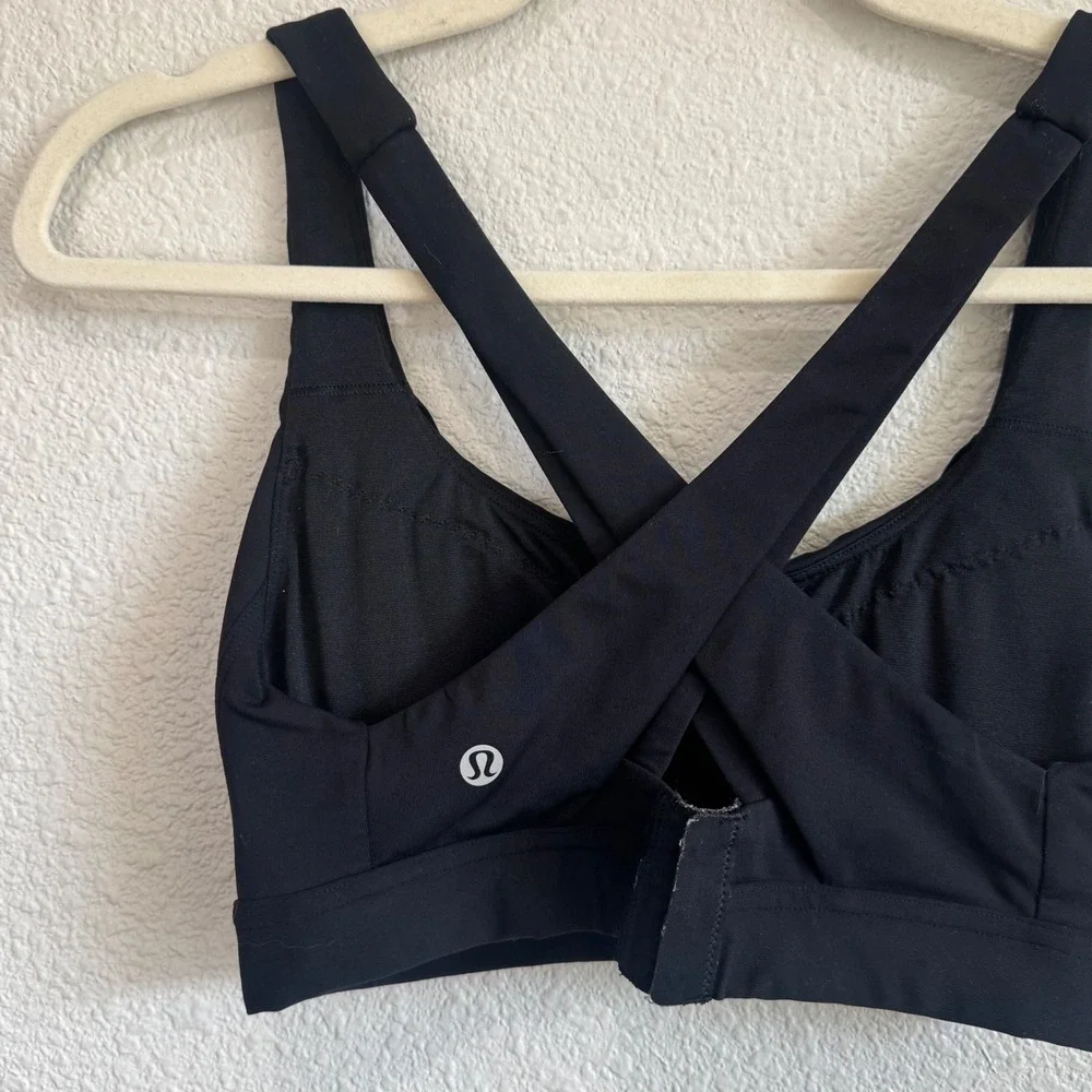 Lululemon Hold Your Form Bra Black‎ Sports Workout Size 6 Gym Yoga